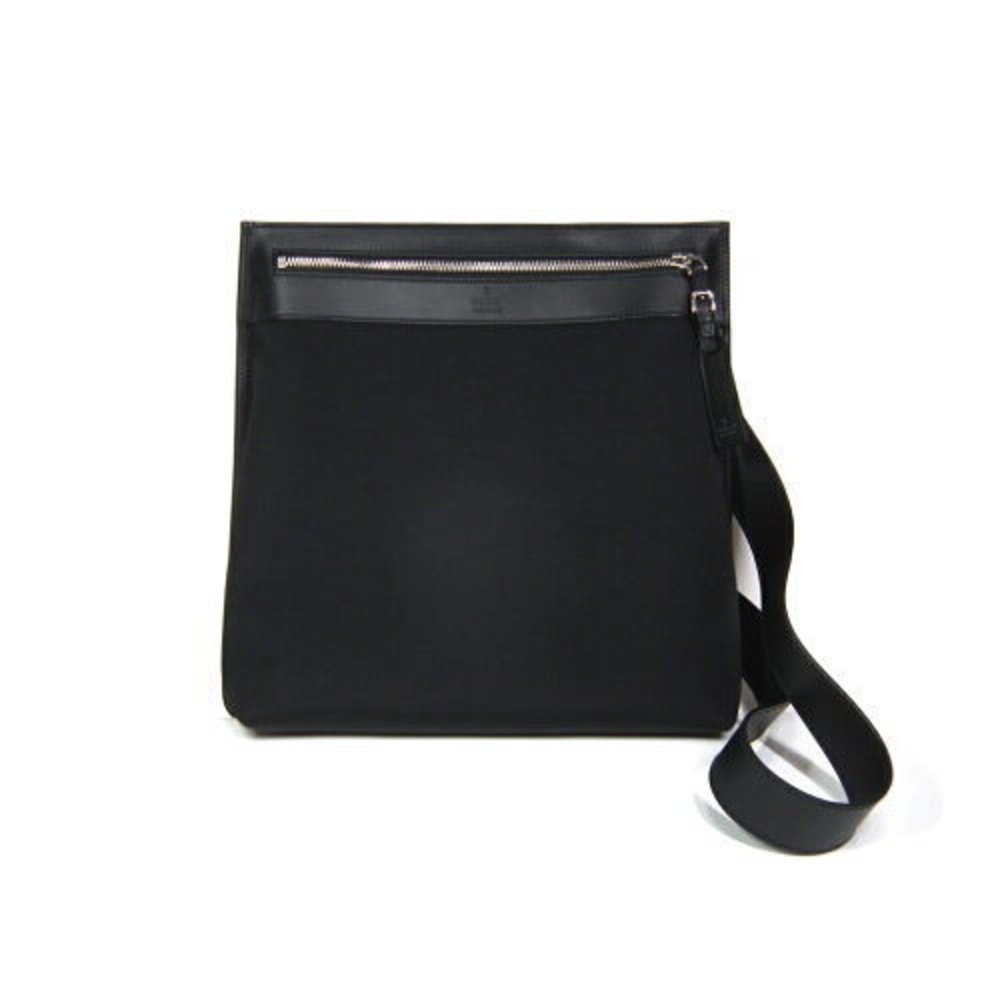 Gucci shoulder bag black plain nylon leather crossbody